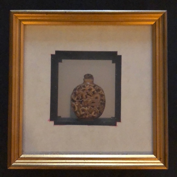 Other - Shadowbox with Etched Perfume Bottle Shape Item